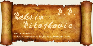 Maksim Milojković vizit kartica